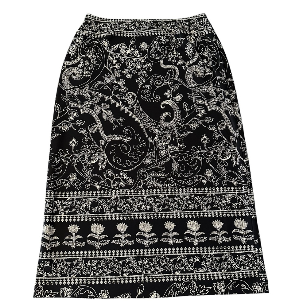 La Belle Black and White Midi Skirt